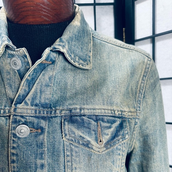 AllSaints Distressed Denim Trucker Jacket - Picture 9 of 10